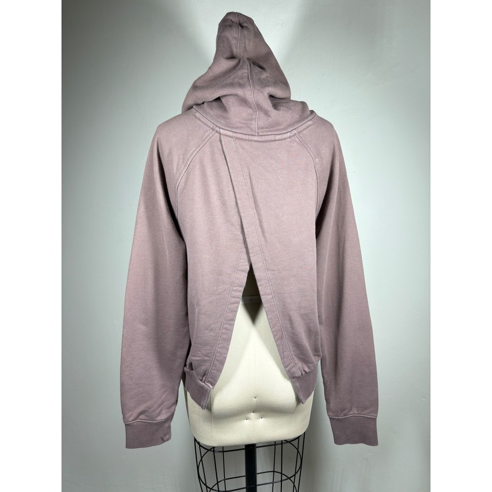 Athleta Womens Hoodie XS Mauve Purple Split Back Cotton Athleisure Gorpcore